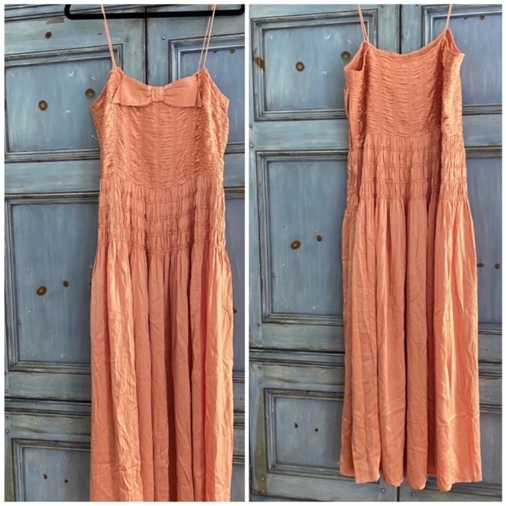 Doen 100% silk dress in papaya NWT - Picture 6 of 9